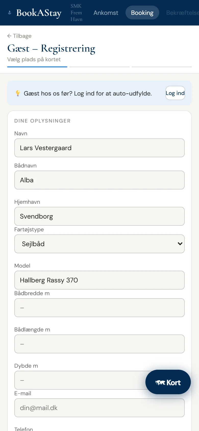 Registrering på mobil